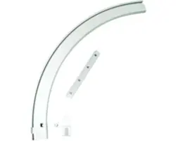 Rundbogen links für Aluminium-Vorhangschienen weiß