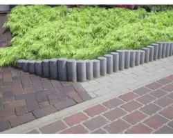 Rundpalisade iMount mit Hohlkehle grau 11 x 80 cm