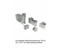 Außentreppe Pertura Petros Stufen-Kit Nr.1 doppelte Unterkonstruktion für 2 Stufen 120 cm (ohne Trittbrett und Geländer)