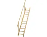 Hornbach Pertura Wangentreppe Calypso Fichte massiv ohne setzstufen Unbehandelt gerade 57,2 cm 12 Stufen / 13 Steigungen