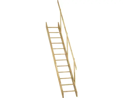 Pertura Wangentreppe Calypso Buche Leimholz ohne setzstufen Versiegelt gerade 57,2 cm 12 Stufen / 13 Steigungen