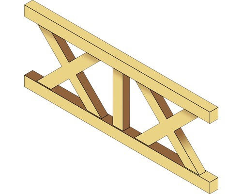 Brüstung Andreaskreuz SKAN HOLZ 220 x 84 cm, weiß