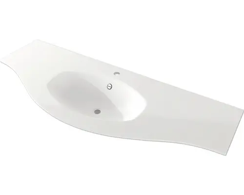 Möbelwaschtisch Baden Haus Vague Sting asymmetrisch 138x52 cm weiß