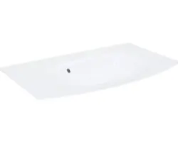 Glas-Möbelwaschtisch Fackelmann Lugano geschwungen 80,5x46 cm weiß