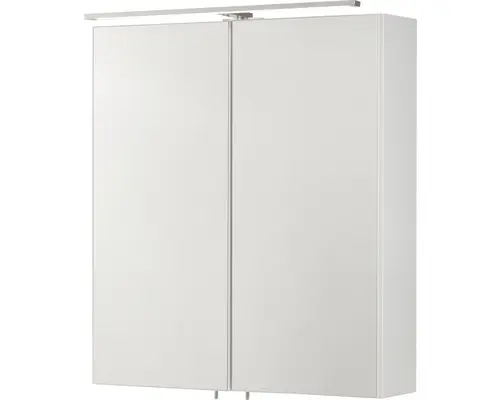 LED-Spiegelschrank Fackelmann Como 2-türig 60x68x16 cm weiß