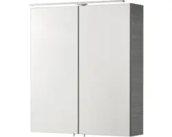 LED-Spiegelschrank Fackelmann Como 2-türig 60x68x16 cm holz