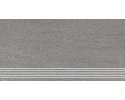 Feinsteinzeug Treppenstufe Sokio 30,0x60,0 cm grau matt