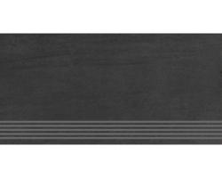 Feinsteinzeug Treppenstufe Sokio 30,0x60,0 cm schwarz matt