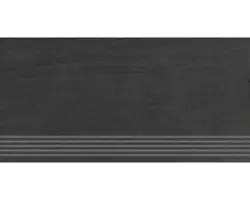 Feinsteinzeug Treppenstufe Sokio 30,0x60,0 cm schwarz matt