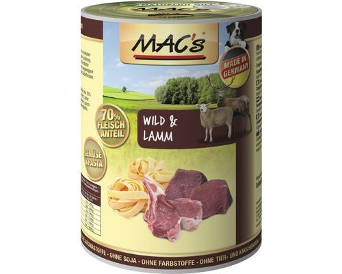 Hundefutter nass MAC's Wild und Nudeln 400 g