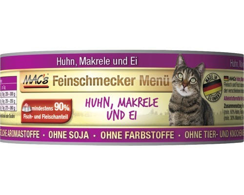 Katzenfutter nass MAC's Huhn und Makrele 100 g