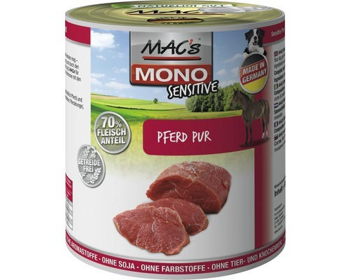 Hundefutter nass MAC's Sensitive Pferd Pur 800 g