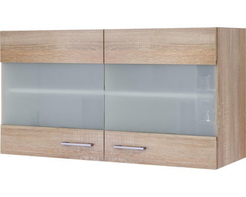 Glashängeschrank Flex Well Samoa Eiche 100x55x32 cm mit Drehtür