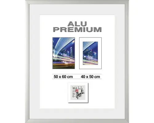 Bilderrahmen Aluminium Quattro silber 50x60 cm