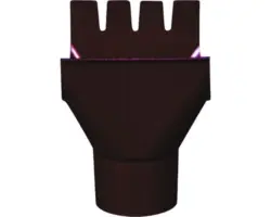 PRECIT Rinnenstutzen Stahl rund Schokoladenbraun RAL 8017 NW 125 mm Ablauf 87 mm