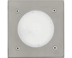 LED Einbauleuchte Lamedo edelstahl 1-flammig mit Leuchtmittel 180 lm 3000K warmweiß eckig