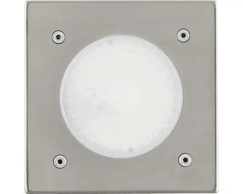 LED Einbauleuchte Lamedo edelstahl 1-flammig mit Leuchtmittel 180 lm 3000K warmweiß eckig