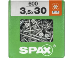 Spax Universalschraube Senkkopf Stahl gehärtet T15, Holz-Teilgewinde 3,5x30 mm 600 Stück