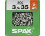 Hornbach Spax Universalschraube Senkkopf Stahl gehärtet T15, Holz-Teilgewinde 3,5x35 mm 500 Stück