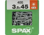 Hornbach Spax Universalschraube Senkkopf Stahl gehärtet T15, Holz-Teilgewinde 3,5x45 mm 400 Stück