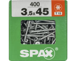 Spax Universalschraube Senkkopf Stahl gehärtet T15, Holz-Teilgewinde 3,5x45 mm 400 Stück