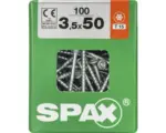 Hornbach Spax Universalschraube Senkkopf Stahl gehärtet T15, Holz-Teilgewinde 3,5x50 mm 100 Stück