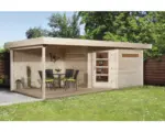 Hornbach Lounge Haus weka Davos mit Fußboden und Lounge 541 x 238 cm natur
