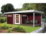 Hornbach Lounge Haus weka Davos mit Fußboden und Lounge 541 x 238 cm schwedischrot