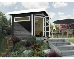 Lounge Haus weka Davos mit Fußboden 238 x 238 cm anthrazit