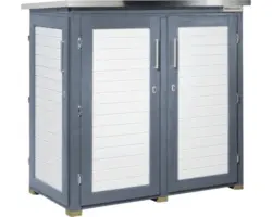 Gartenschrank weka Terrassen Q 160x75x161 cm grau-weiß