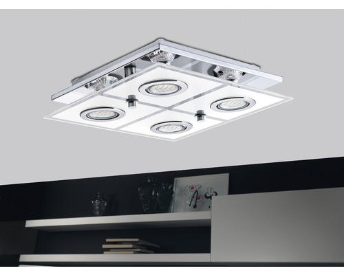 LED Deckenleuchte Cabo chrom 4-flammig GU10 2,5 Watt