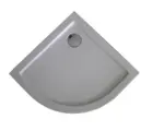 Hornbach Flache Viertelkreis-Duschwanne Sanotechnik GR90 90x90x5,5 cm weiß
