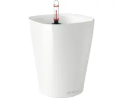 Blumentopf Lechuza Deltini Kunststoff Ø 14 H 18 cm weiß inkl. Erdbewässerungssystem und Wasserstandsanzeiger