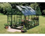 Hornbach Gewächshaus Halls Magnum 108 8,3 m² Blankglas 3 mm 257x322 cm grün