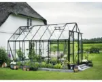 Hornbach Gewächshaus Halls Magnum 148 11,5 m² Blankglas 3 mm 257x446 cm grün