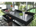Hornbach Aluminiumtisch JULIANA integriert 2 Sektionen 142 x 52 cm schwarz