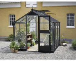 Gewächshaus JULIANA Compact 5,0 m² 3 mm Sicherheitsglas 224x224 cm anthrazit