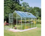 Hornbach Gewächshaus Halls Popular 106 6,2 m² Hohlkammerplatten 4 mm 193x319 cm Aluminium