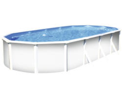 Aufstellpool Stahlwandpool-Set Planet Pool Vision-Pool Classic Solo oval 610x375x120 cm inkl. Einbauskimmer weiss