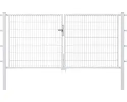 Stabgitter-Doppeltor ALBERTS Flexo 300 x 80 cm inkl. Pfosten 8 x 8 cm feuerverzinkt