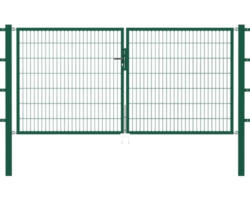 Stabgitter-Doppeltor ALBERTS Flexo 300 x 80 cm inkl. Pfosten 8 x 8 cm grün