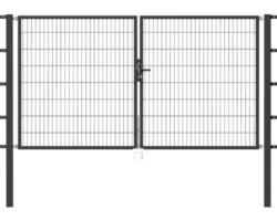 Stabgitter-Doppeltor ALBERTS Flexo 300 x 80 cm inkl. Pfosten 8 x 8 cm anthrazit