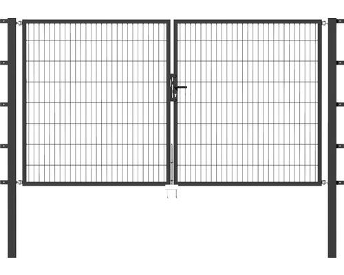 Stabgitter-Doppeltor ALBERTS Flexo 300 x 80 cm inkl. Pfosten 8 x 8 cm anthrazit