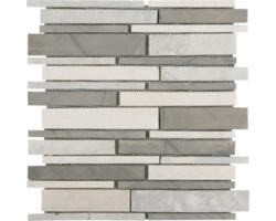 Natursteinmosaik Marmor 28,5x30,5 cm grau schwarz creme