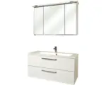 Hornbach Badmöbel-Set Pelipal Kumba 107 Mineralguss 200x110x50 cm Mineralgusswaschbecken weiß mit LED-Beleuchtung