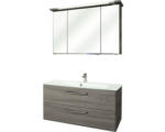 Hornbach Badmöbel-Set Pelipal Kumba Glas 200x110x50 cm Glaswaschbecken graphit mit LED-Beleuchtung