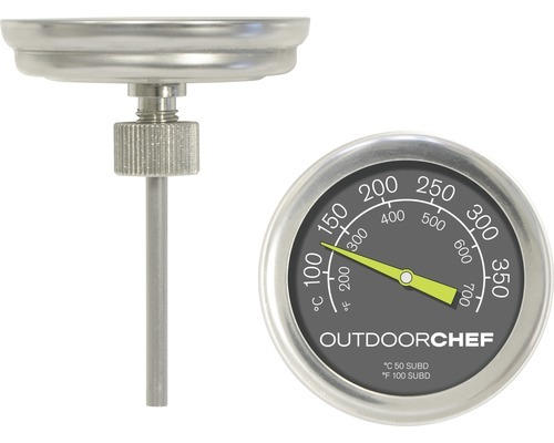 Grillthermometer Tenneker® Outdoorchef Edelstahl 5,3 x 7 cm silber