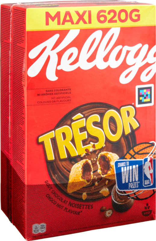 Kellogg’s Trésor, Goût chocolat noisettes, 2 x 620 g