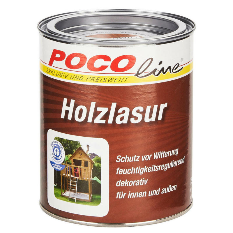POCOline Acryl Holzlasur weiß seidenglänzend ca. 0,75 l