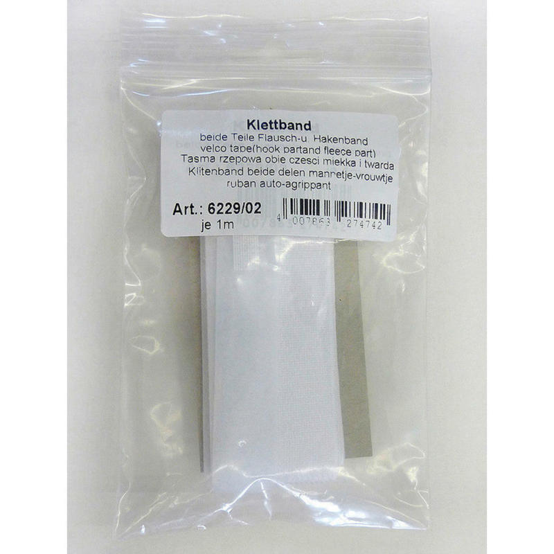 Klettband weiß L: ca. 100 cm 2 Packstücke